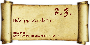 Hápp Zalán névjegykártya