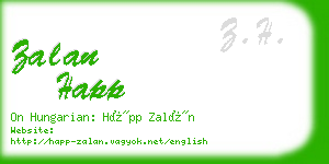 zalan happ business card